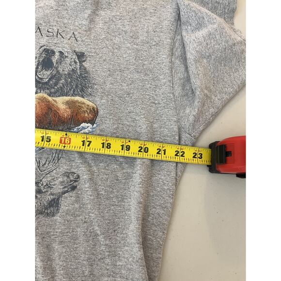 Y2K Vtg Alaska Wilderness Naturecore Outdoors Cabincore Rustic Tee XL Travel Art - Picture 11 of 12